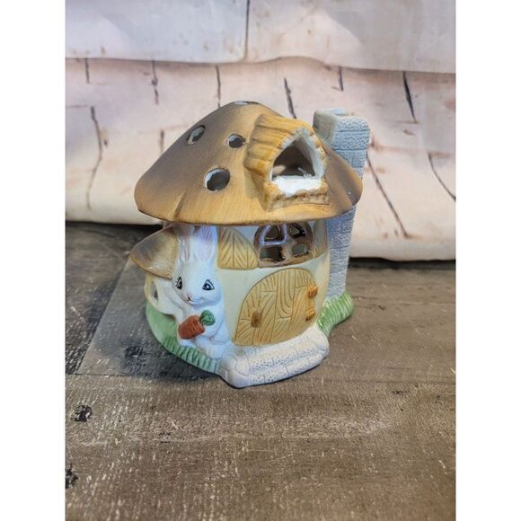 Ceramic Easter AS IS mushroom tea light house holder Decor figure - Picture 7 of 7